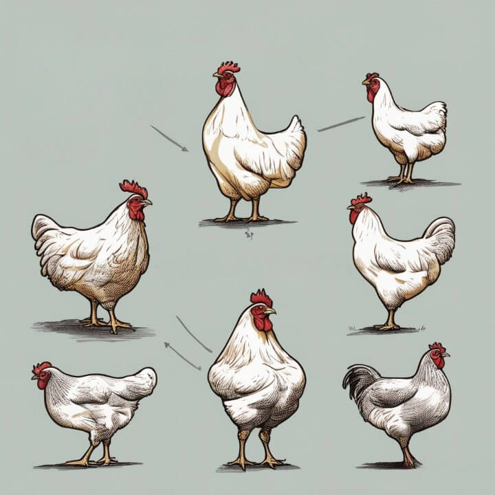 Stages of growth of broilers